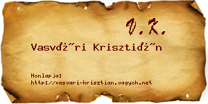 Vasvári Krisztián névjegykártya
